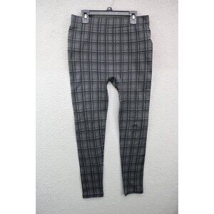 French Laundry Black Plaid Leggings-Size Large/X-Large